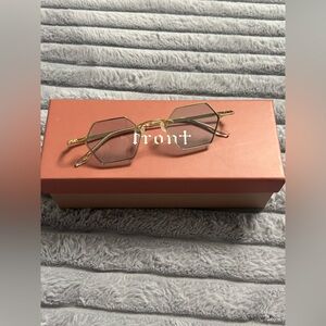 NWT FRONT Brand Gold Geometric Sunglasses